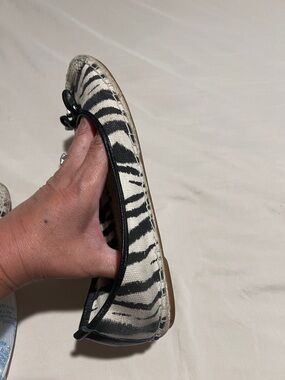 Zebra Print Canvas Ballet Flat Michael Kors